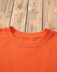 Solid Fleece Lined Drop Shoulder Terry Sweatshirt