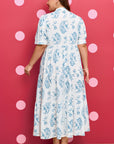 Plus Size Floral Paisley Tiered Maxi Dress