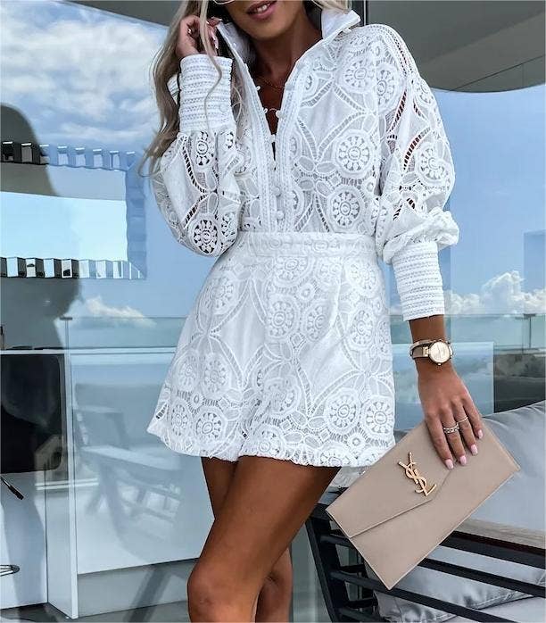 The Hamptons Vintage Lace Short Set