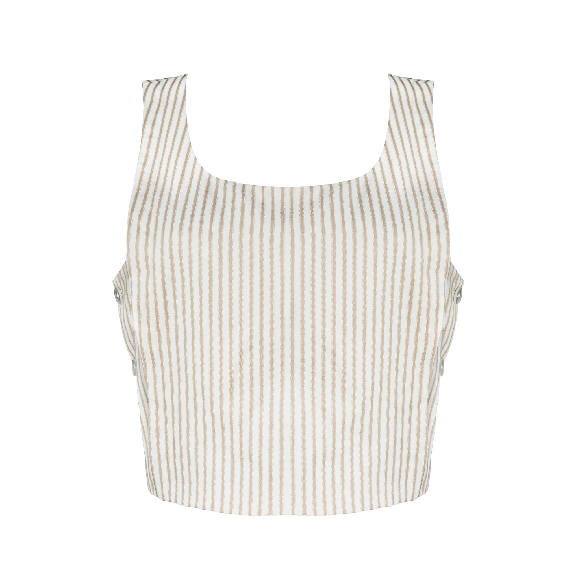 MASON'S DAUGHTER | Sophia Top, Brown &amp; Ivory Dobby Striped