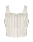 MASON'S DAUGHTER | Sophia Top, Brown & Ivory Dobby Striped