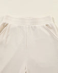 Solid Collared Pullover and Pants Set