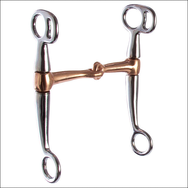 4.5" x 6" Hilason Stainless Steel Tom Thumb Curb H. Bit Copper Mouth –