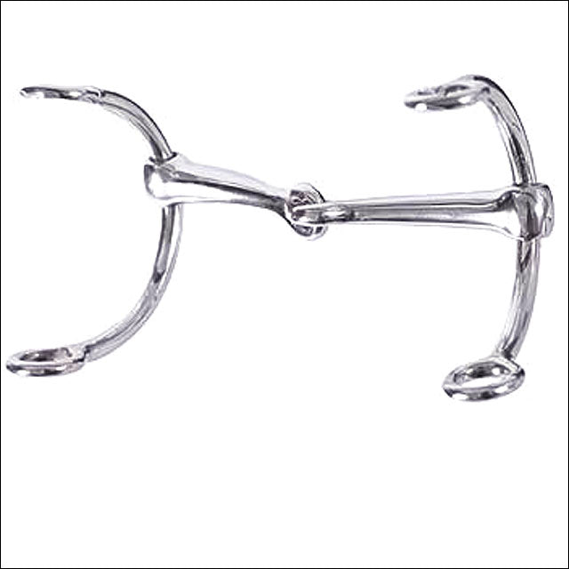 Hilason Stainless Steel Tack Horse 5" Snaffle Hunting Mouth Gag Bit