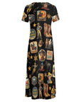 Baha Ranch Vintage Cowboy Collage Western Dress