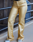 SIGNATURE TROUSERS - GOLD METALLIC
