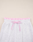 Stripe Contrast Trim Pullover and Drawstring Pants Set