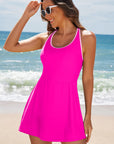 Contrast Trim Scoop Neck One-Piece Swim Dress