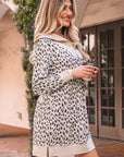 Leopard Patchwork Zip-Up Collar Mini Dress