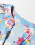 Floral Smocked Long Sleeve V-Neck Blouse