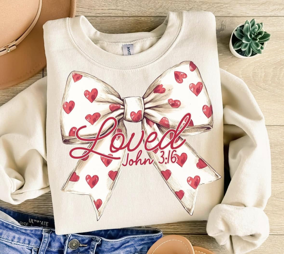 LOVED John 3:16 bow tee &amp; sweatshirt