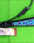 HILASON Western Horse Leather Headstall & Breast Collar Set Turquoise Cheetah