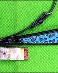 HILASON W. H. Leather Headstall & Breast Collar Set Turquoise Cheetah