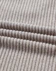 Bow Back Ribbed Knit V-Neck Drop Shoulder Top