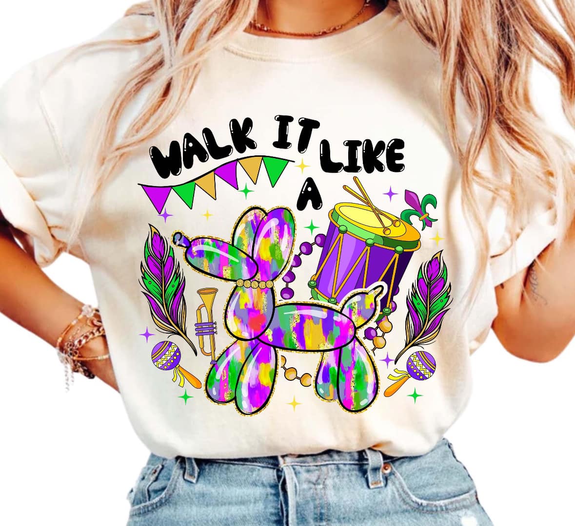 Walk it like a Mardi Gras tee &amp; sweatshirt