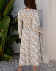 Floral Smocked Puff Sleeve Maxi Dress