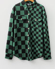 Checker Flap Pocket Button Front Shacket