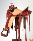 Western Horse Wade Saddle Leather Ranch Roping Mahogany