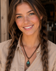 Copper Teardrop Fashion Turquoise Pendant Necklace