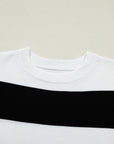 Stripe Colorblock Knitted Short Sleeve T-Shirt
