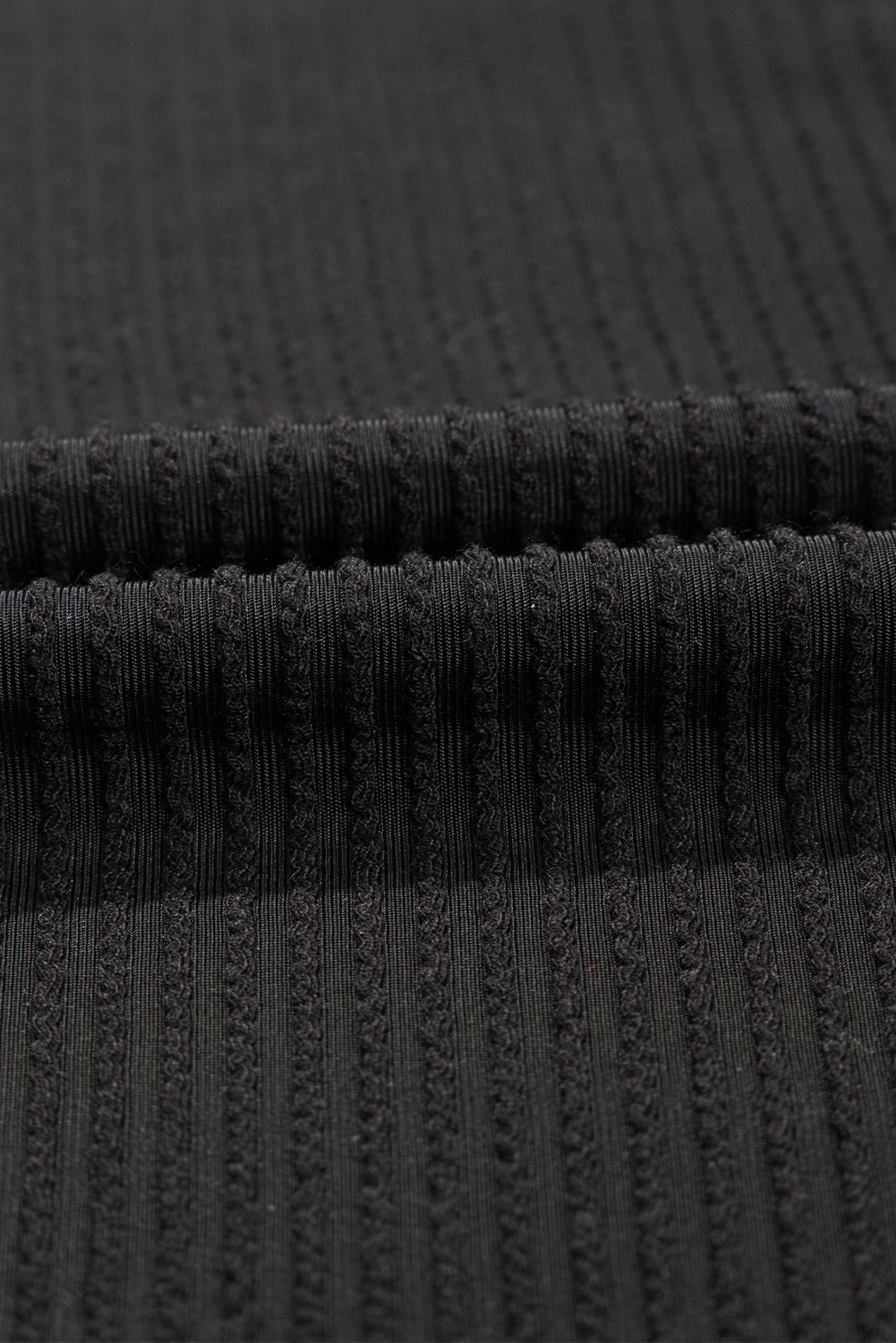 Plus Size Solid Corded Knit V-Neck T-Shirt