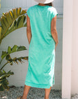 Mineral Wash Pocketed T-shirt Maxi Dress