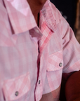 Pink Palaka Inspired Cowboy Cloth Work Jacket
