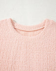 Ivy Fuzzy Ribbed Texture Long Sleeve Top