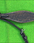 HILASON Western Horse Headstall Breast Collar Set Tack Genuine American Leather Basket Weave Rough Out Black