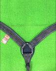 HILASON Western Horse Headstall Breast Collar Set Tack Genuine American Leather Basket Weave Rough Out Black
