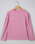 Giana Stripe Textured Knit Long Sleeve Top