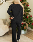 Ava Fiery Jolly Corded Long Sleeve Top