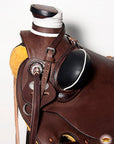 Western Horse Wade Saddle American Leather Ranch Roping Dark Brown Hilason