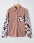 Journee Leopard Ribbed Casual Shacket