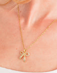 Romy Rhinestone Bowknot Pendant Necklace