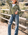 Textured Knit Pocketed Drawstring Hooded Jacket