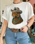Tiger Cowboy Tee or Crewneck