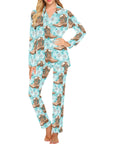 Baha Ranch Turquoise Christmas Boots Women's Western Pajamas