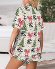 Baha Ranch Praying Cowboy Christmas Cowgirl Western Satin Pajamas Short Set