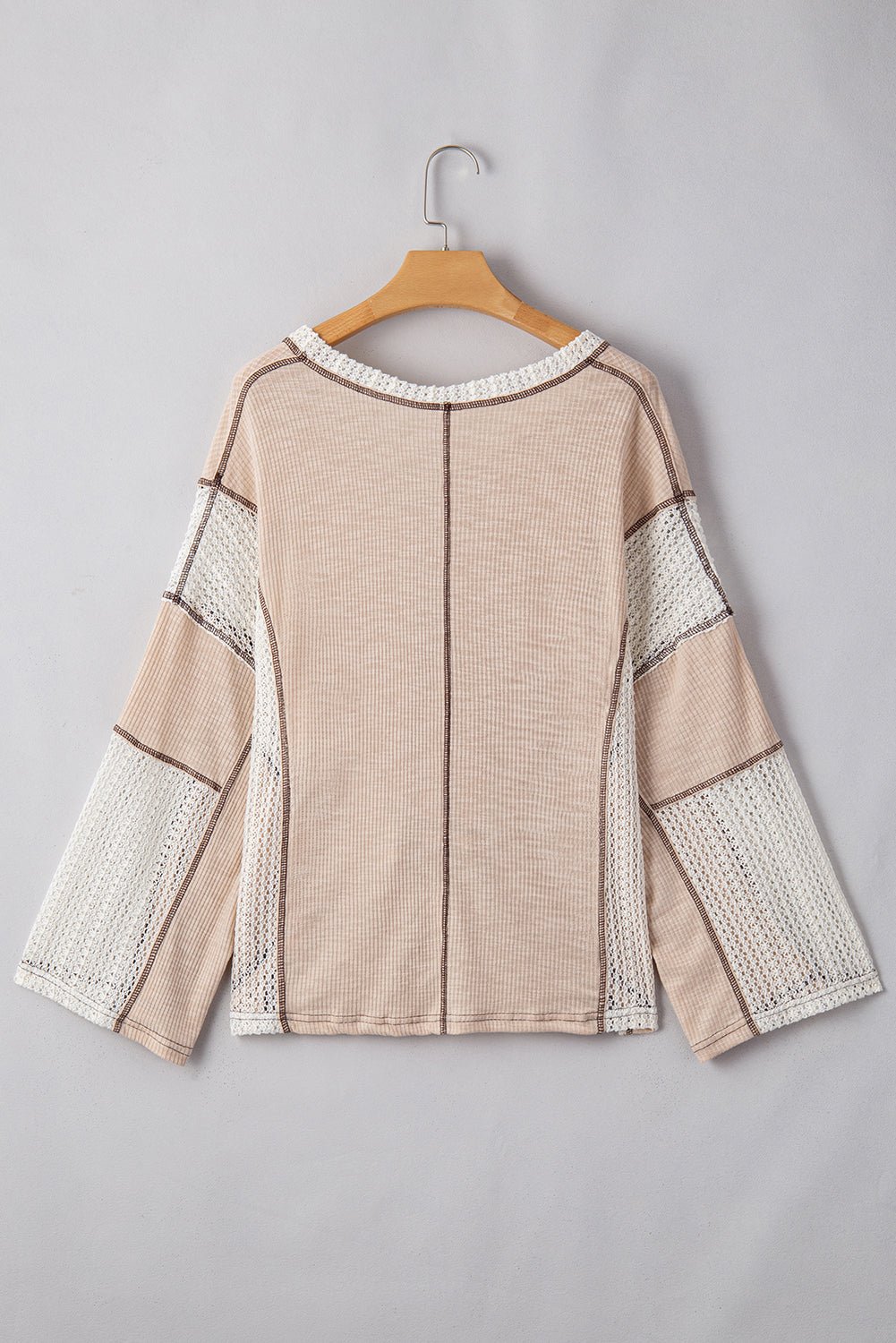 Ruby Crochet Detail Exposed Seam High Low Loose Top