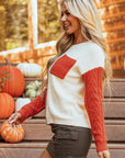 Evelyn Patched Drop Shoulder Sweater
