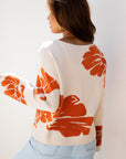 Floral Wide Long Sleeve Sweater