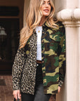 Leopard Camo Patchwork Oversized Shacket