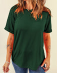 Solid Short Sleeve Crew Neck Tee