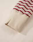 Stripe Patchwork Long Sleeve Knit Top