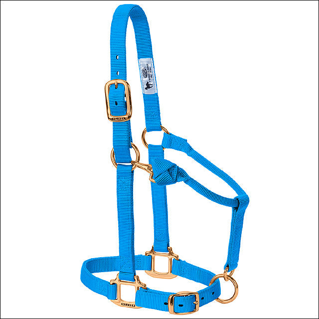 Hurricane Blue Weaver Original Adjustable Chin Throat Snap Halter 3/4" Suckling
