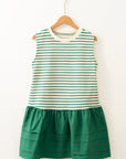 Stripe Woven Sleeveless Ruffle Mini Dress