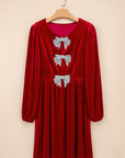 Bow Tie Velvet High Waist Mini Dress