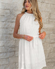 Reyna Lace Sleeveless Knot Back Mini Dress