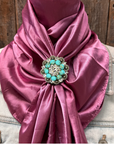 35X35" Solid Rose Wild Rag / Scarf WRS6 - Crystal Concho Wild Rag Slides - Assorted